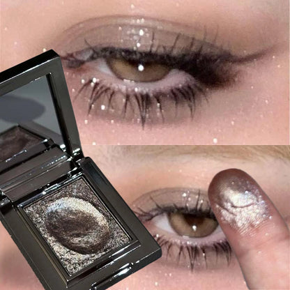 Metallic Glitter Eyeshadow Palette – Sparkling Cream Mousse Shimmer Highlighter in Punk Purple Pearlescent Pigments