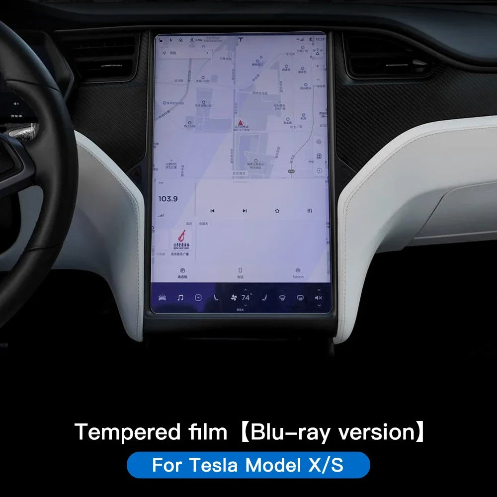 YZ Tempered Glass Screen Protector for Tesla Model 3 Y X 2021-2023 – HD Center Control Protection Film Accessory
