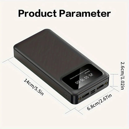 50000mAh Power Bank - Large Capacity Portable Battery Charger with LED Display USB Fast Charging for iPhone & Xiaomi