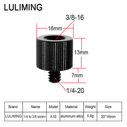 1/4 to 3/8 Inch Camera Screw Adapter - 5/8-27 Microphone Thread Converter for Tripod Ball Head Photography Accessories