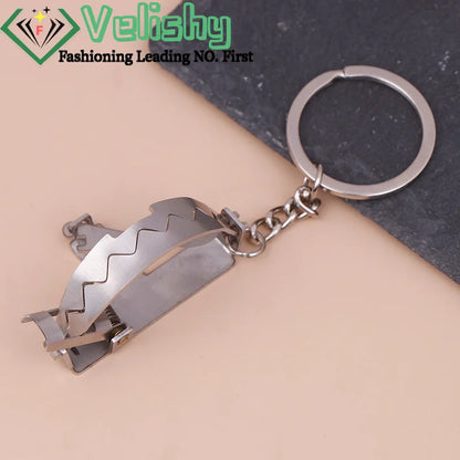 Mini Stainless Steel Mouse Trap Keychain – Creative Clip Jewelry Keyring Gift for Men & Women Personality Accessories