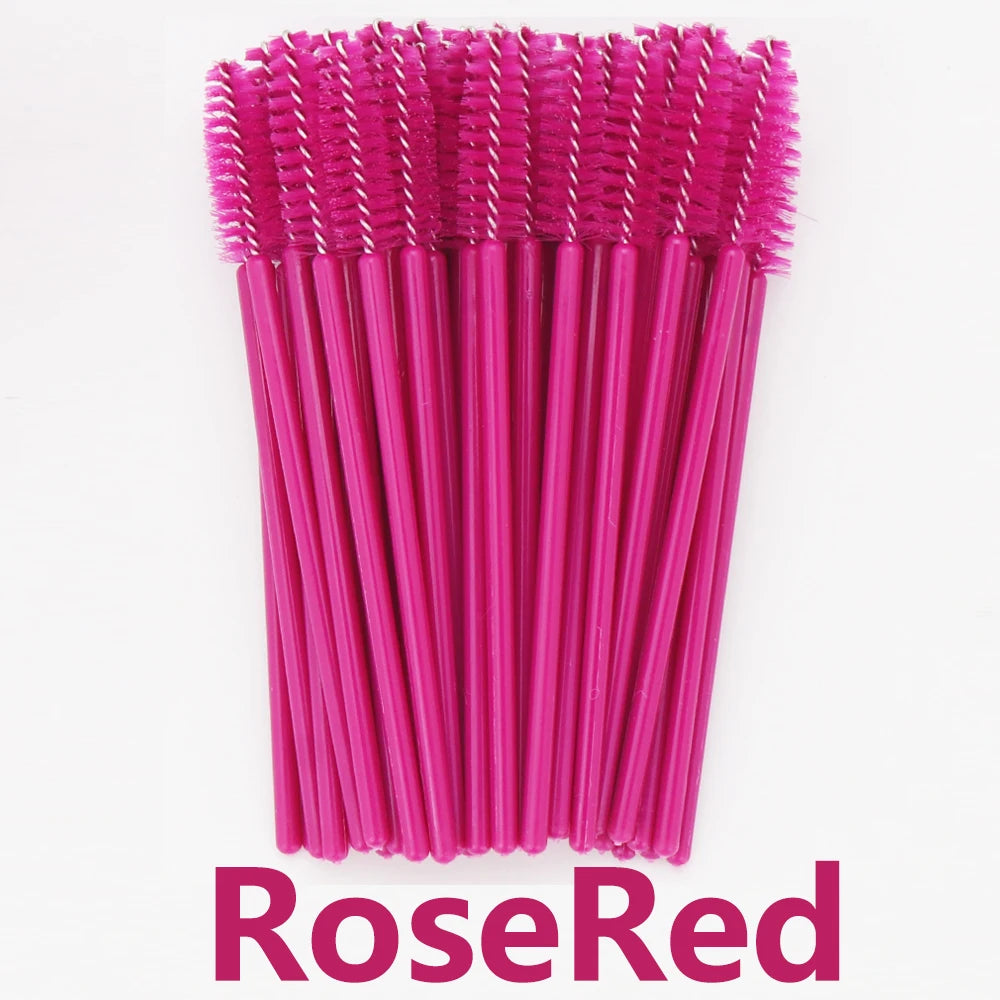 ANNAFRIS 50pcs Disposable Eyelash & Eyebrow Brushes — Soft Crystal Lash Extension Mascara Wands Makeup Tools