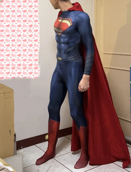 Adults "Man of Steel" Cosplay Costume – Superhero Zentai Bodysuit Jumpsuit for Halloween & Parties