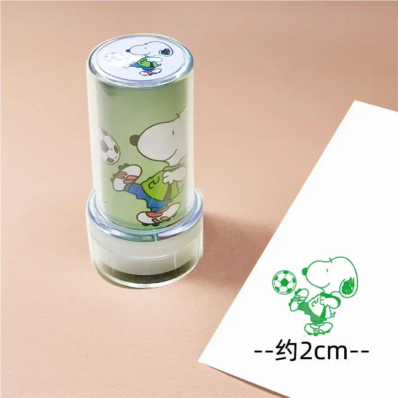 Snoopy Cartoon Photo-Sensitive Round Seal Toy – Cute Portable Reward Gift for Kids