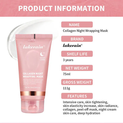 Night Collagen Wrapping Mask – Moisturizing, Brightening & Rejuvenating Korean Face Mask for Glowy Skin & Elasticity