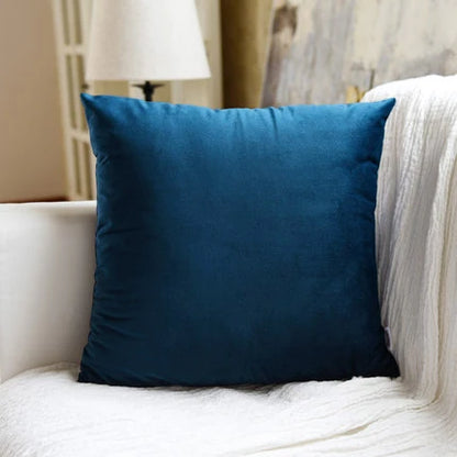 Velvet Pillow Cover 40x40 cm – Decorative Cushion Case for Living Room Sofa, Home Decor in Yellow, Green & Blue