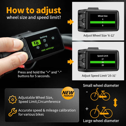 Bafang DP C080.CB E-Bike Display - CAN Protocol Triangle Plug with Type-C Charging Port for M500 M600 G510 M620 M420 M300