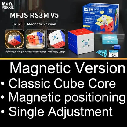 MoYu RS3M V5 3x3 Magnetic Speed Cube - Professional Magic Cube Puzzle for Speedcubing and Fidget Fun