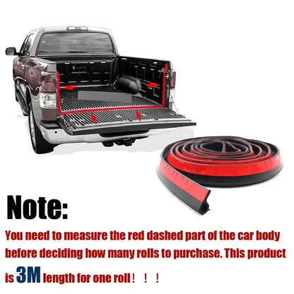 Car Door Weather Stripping - 3M Self-Adhesive Rubber Seal Strip for Pickup Tailgate, Door Frame & Exterior Insulation