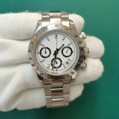Luxury Men’s Quartz Chronograph Watch – Sapphire Crystal, 50M Waterproof Stainless Steel Business Wristwatch