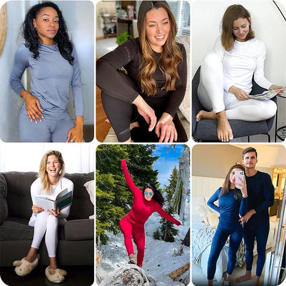 Winter Women's Thermal Underwear Set: Long-Sleeved Top and Trousers - Warm Lingerie 2-Piece Seamless Long Johns