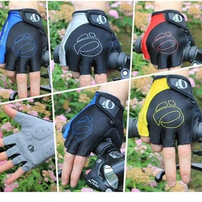 Bicycle Gel Half Finger Gloves - Anti-Slip, Sweat-Proof, Shockproof for Mountain & Road Bikes - Portable Armguard Gloves