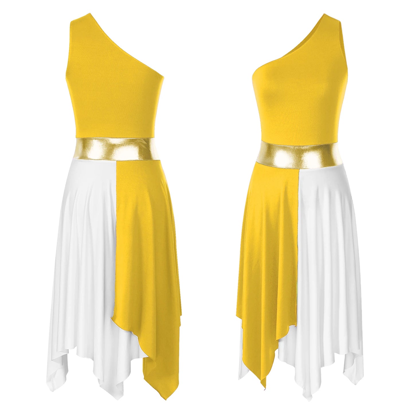 Women's Praise Dance Dress - Modern Liturgical Church Choir Costume with Irregular Hem for Ballet & Contemporary Dance