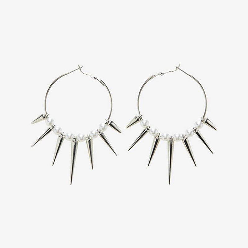 Grunge Rock Rivet Hoop Earrings – Cool Hip Hop & Punk Earrings for Women, E-Girl Fashion Korean Jewelry