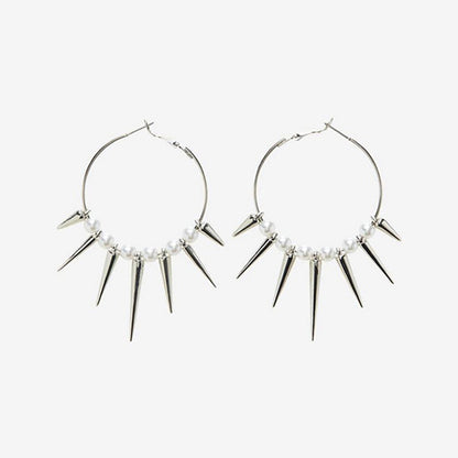 Grunge Rock Rivet Hoop Earrings – Cool Hip Hop & Punk Earrings for Women, E-Girl Fashion Korean Jewelry