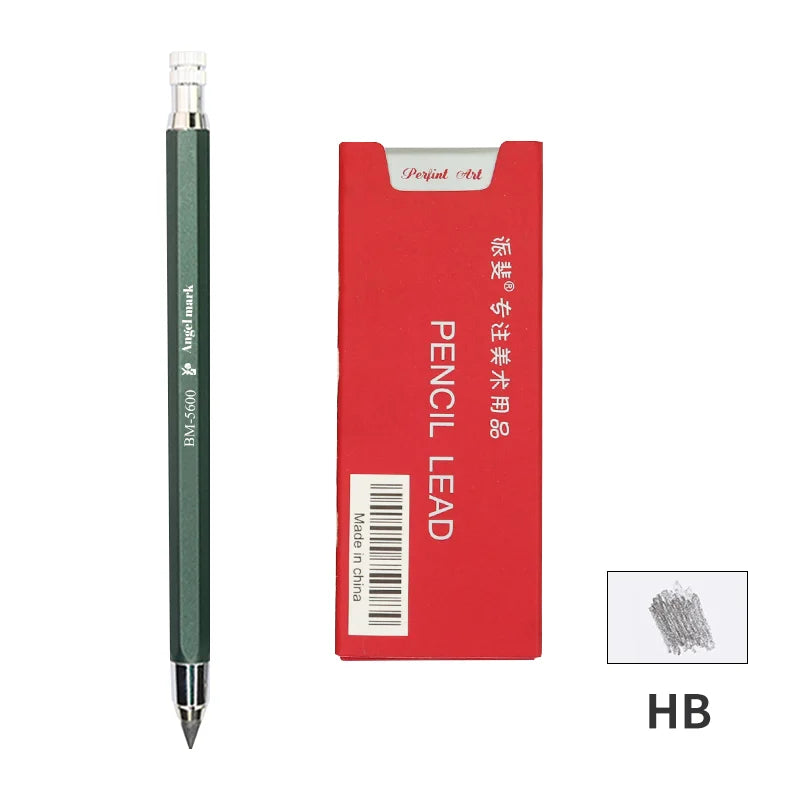 5.6mm Mechanical Pencils & Charcoal Graphite Lead – Soft, Medium & Hard HB to 14B Sketch Drawing Core