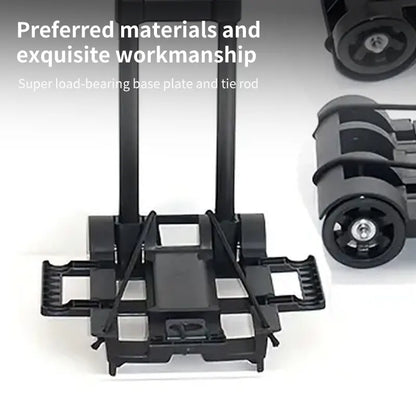Black Folding Hand Truck - Small Lightweight Cart with Telescopic Design - Portable Dolly for Backpacks, Luggage, Travel, Moving, and Shopping