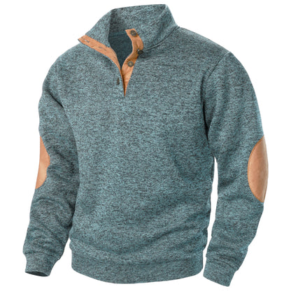 Men's Stand Collar Knit Sweater - Autumn Winter Long Sleeve Casual Knitted Pullover Top