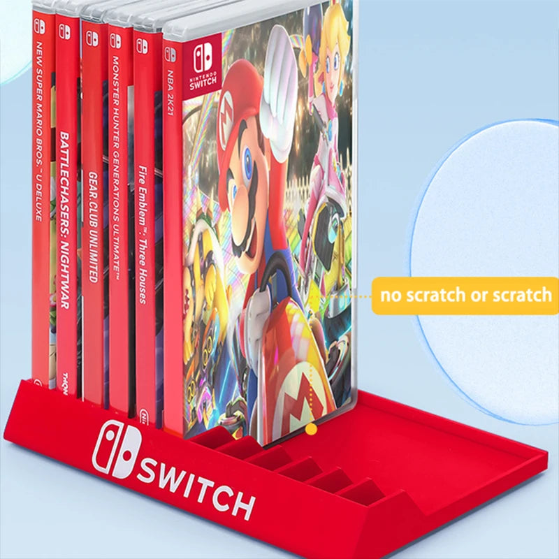 Nintendo Switch OLED Game Disc Storage Stand — Desktop Cassette Rack & Game Card Holder for NS Accessories