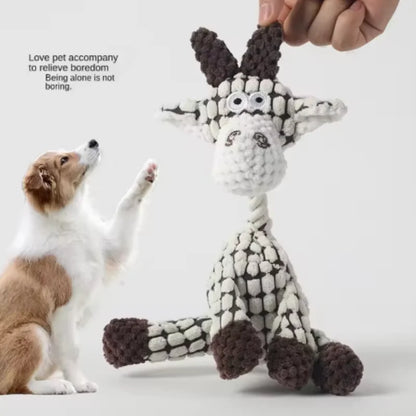 Squeaky Plush Bone Dog Toy - Puppy Teething, Chew & Molar Training Toy for Interactive Playtime