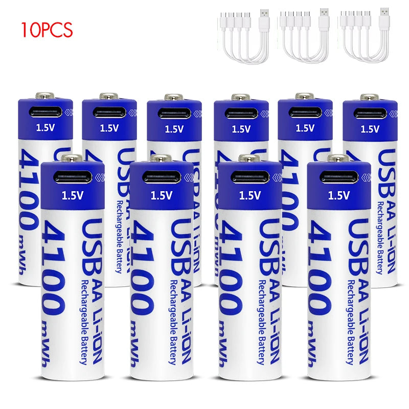 MATOV 1.5V 4100mWh AA Rechargeable Battery – USB Type-C Li-ion Battery for Remote Control, Smart Door Locks & Toys