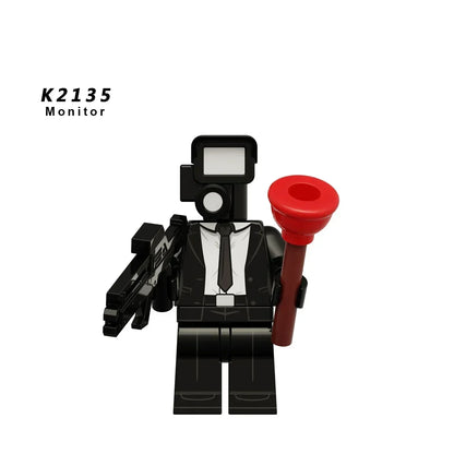 KDL Skibidi Toilet Man Anime Block Figures – TVMan, Titan, Cameraman & Speakerman Model Toy Gift for Kids