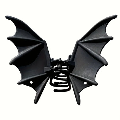 Gothic Bat Hair Clip - Matte Black Punk Halloween Hairpin for Women