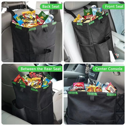 Waterproof Foldable Car Trash Can - Large Capacity Hanging Waste Bin & Vehicle Organizer