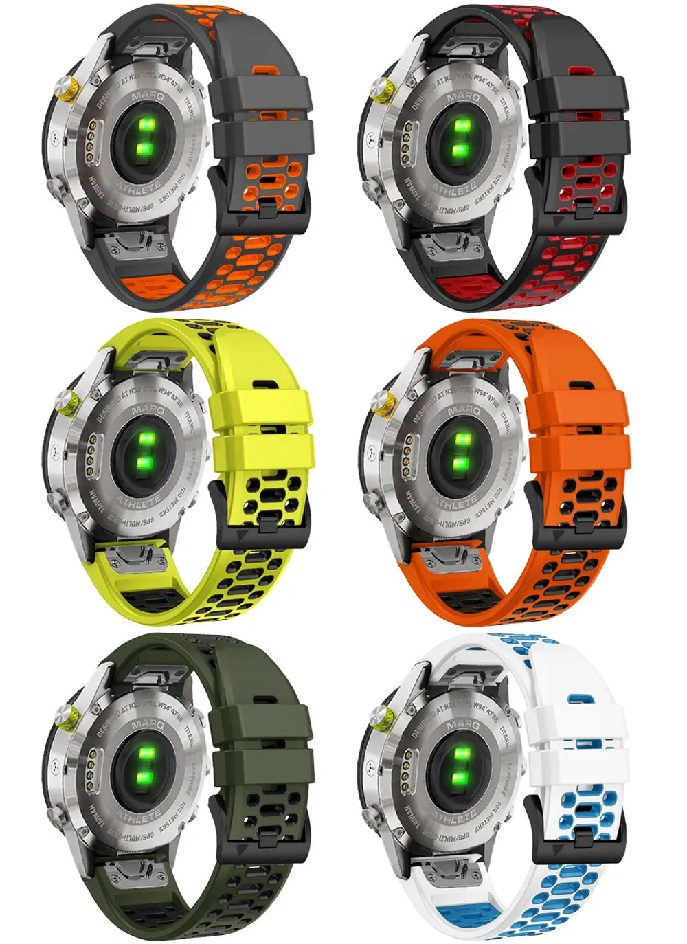 Outdoor Sports Silicone Watch Band 22mm/26mm for Garmin Fenix 5 6 7 8 Series, Tactix, Mk2, Enduro – QuickFit Replacement Strap