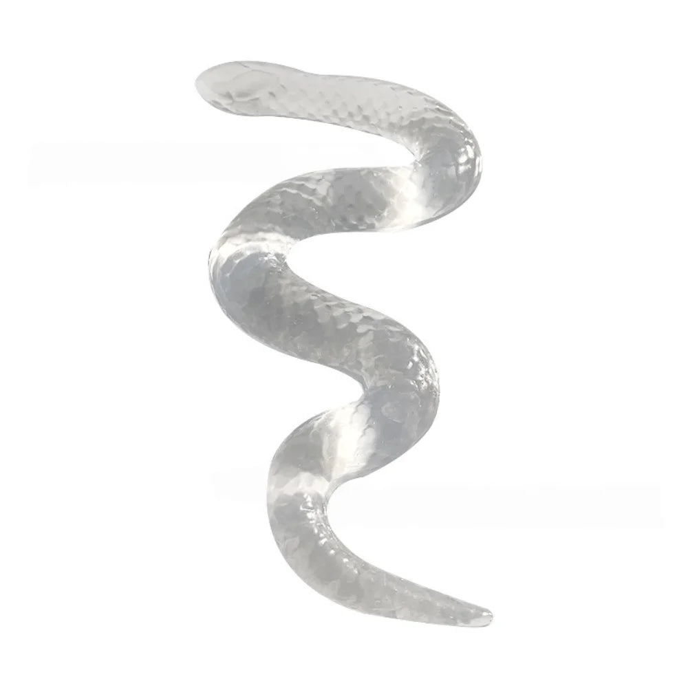 Transparent Snake Squishy Toy - Soft TPR Stress Relief Squeeze Figurine