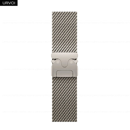URVOI Stainless Steel Mesh Band for Apple Watch Ultra 2/1, Series 10/9 – 316L Secure Parachute Buckle, 46/49mm