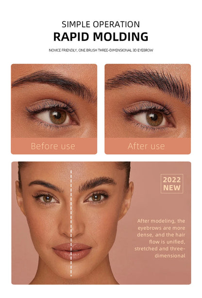 Matte Brown & Black Eyebrow Cream – 3D Natural Tint, Waterproof Gel Wax, Long-Lasting Eyebrow Enhancer