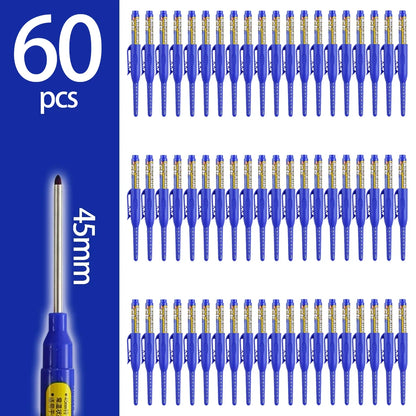 45mm Deep-Hole Carpenter Marker Pen - Long-Nib Woodworking Marking Pen for Measuring & Construction