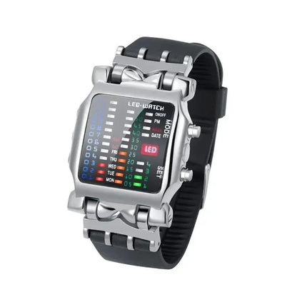 Men’s Binary LED Digital Watch - Waterproof Luminous Electronic Sports & Business Wristwatch