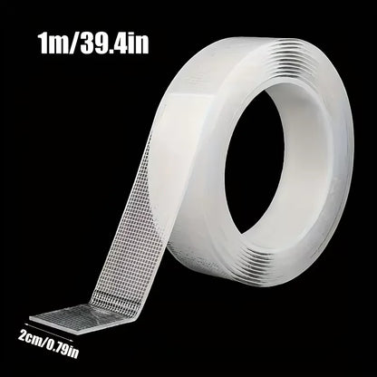 Heavy Duty Nano Double-Sided Tape - Transparent Waterproof Removable Strong Adhesive Mounting Tape for Home & Office