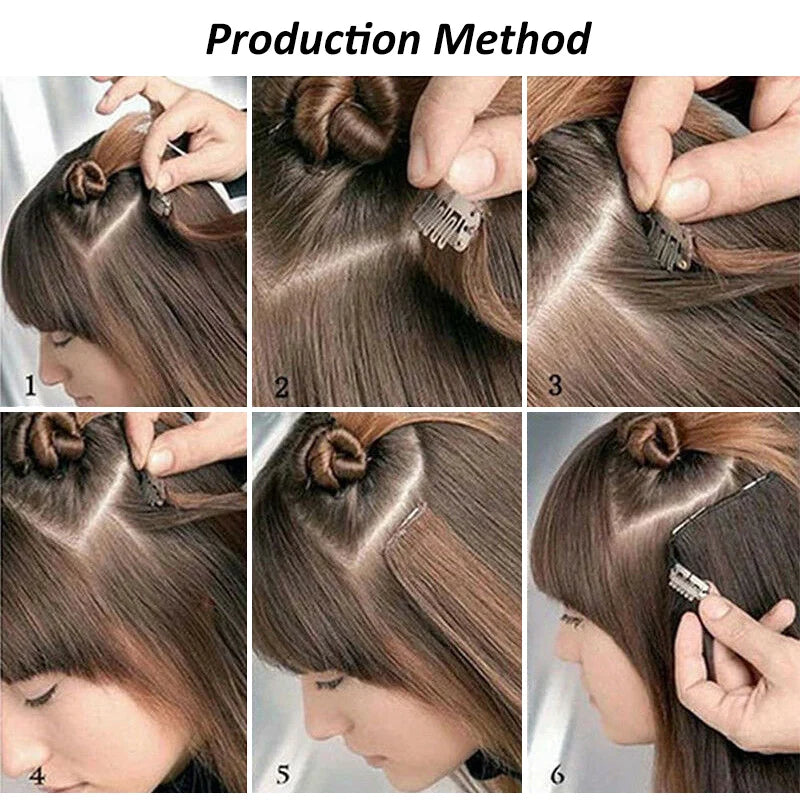 WIGSIN 24-Inch Straight Hair Extensions - 7-Piece Clip-In Synthetic Hair Set for Women