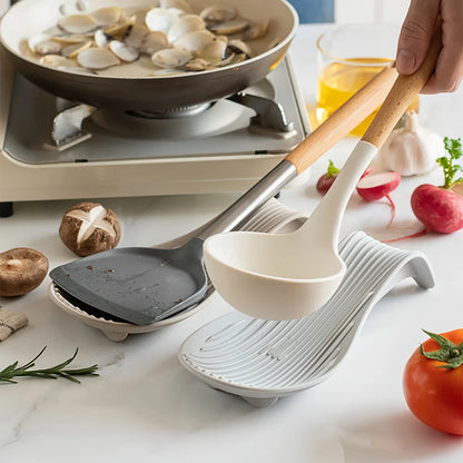 Silicone Spoon Holder & Utensil Rest – Heat-Resistant Kitchen Storage Shelf for Cooking Tools & Accessories