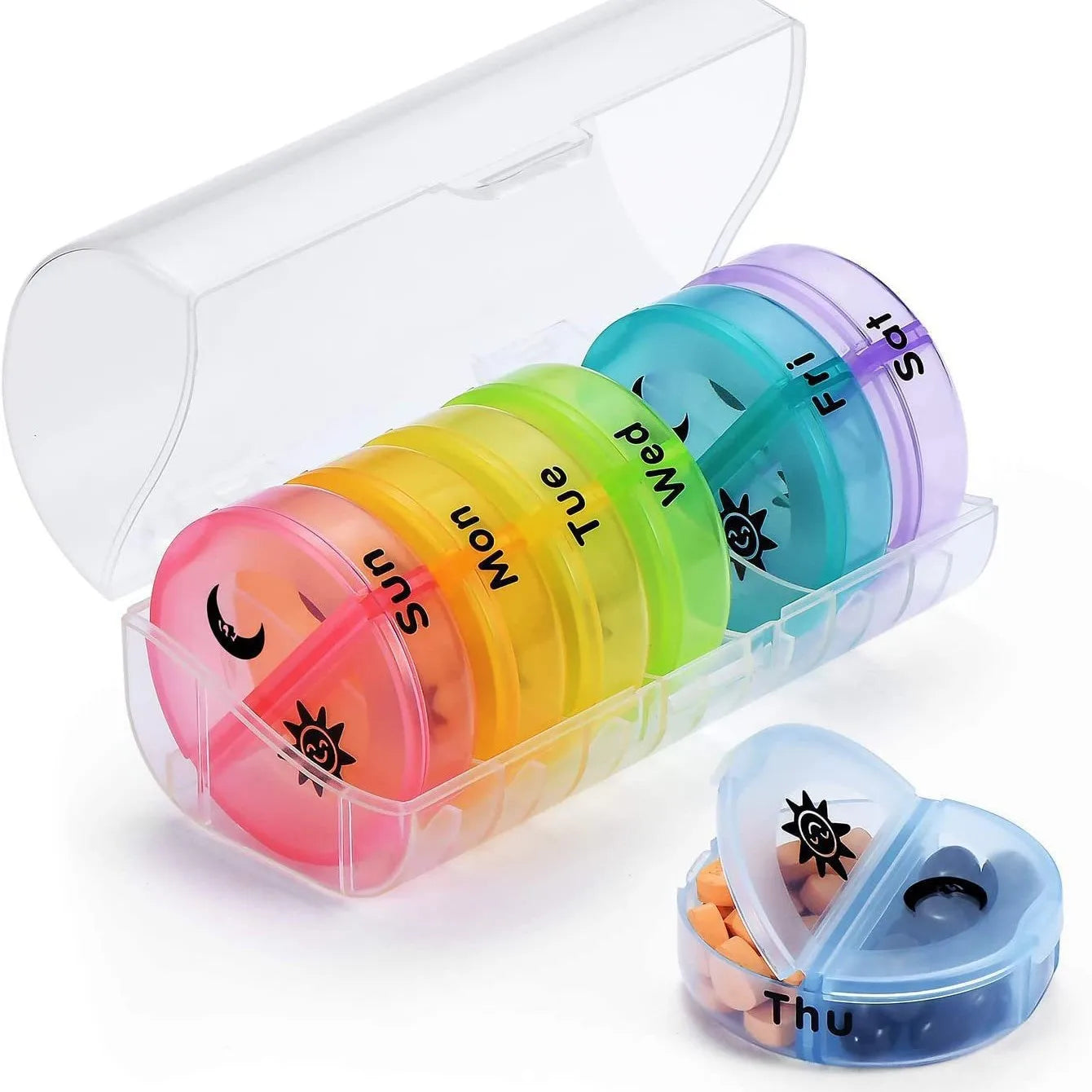 Weekly 7-Day Pill Organizer Box – Portable Medicine & Tablet Storage with Secret Compartments for Travel