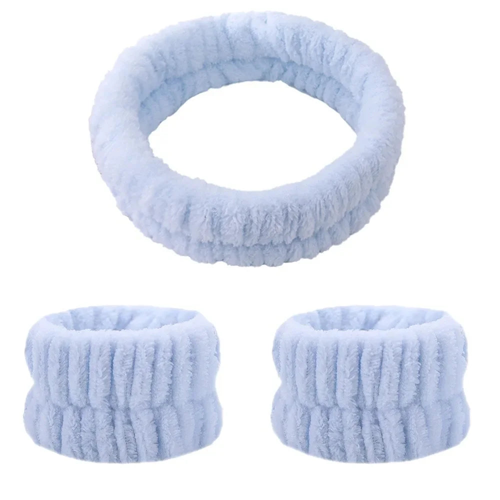 Microfiber Wrist Washband – Absorbent Wrist Sweatband Scrunchies for Women, Face Wash Towel Band, Headband Accessory