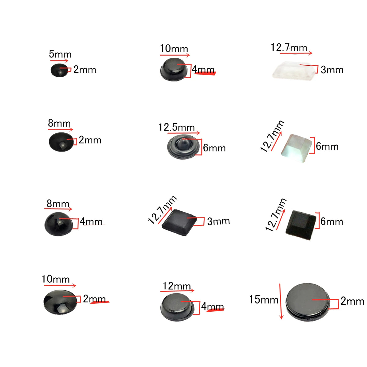 18–100Pcs Soft Silicone Anti-Slip Bumper Pads - Rubber Furniture Feet, Cabinet Dampers, Drawer & Door Cushion Protectors