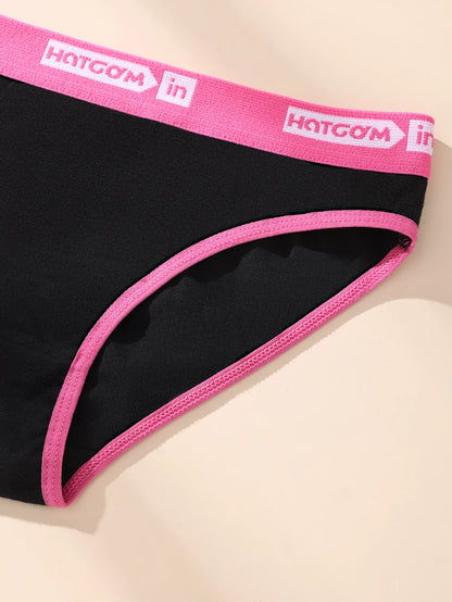 6 Pcs Women’s Cotton Panties Set - Soft Breathable Stretch Briefs Sexy Black Underwear Female Lingerie