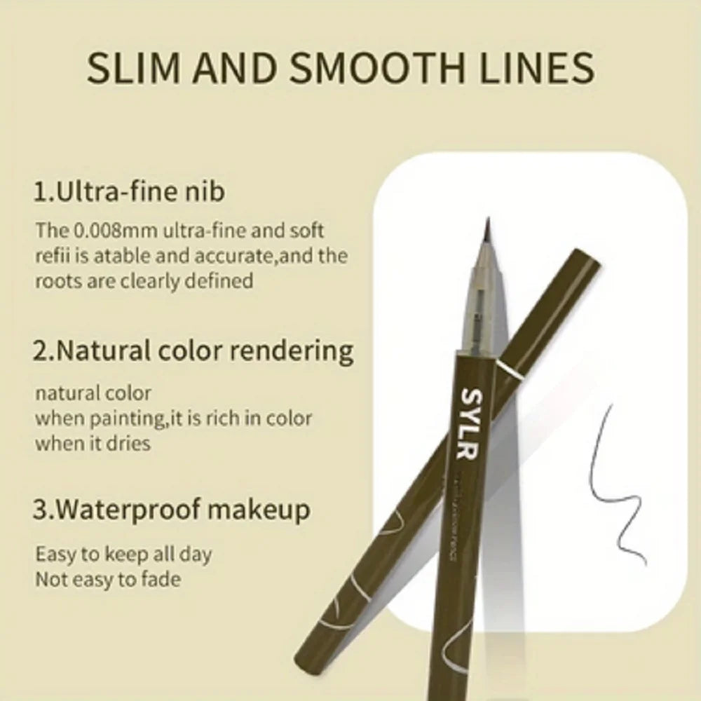 Ultra Fine Eyebrow Pen | 0.008mm Waterproof, Smudge-Proof, Sweat-Proof, Long-Lasting, High Pigmented Liquid Pencil