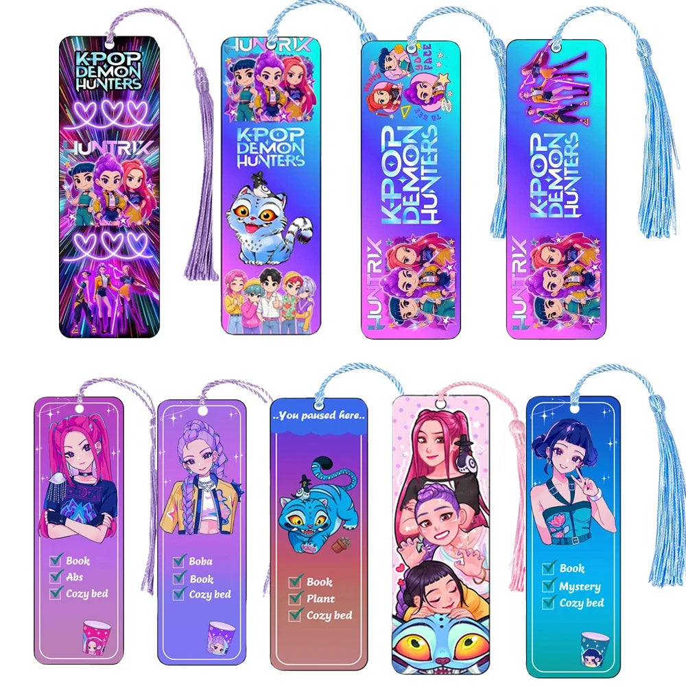 KPop Demon Hunters Huntrix Cartoon Bookmarks – Cute Anime Stationery for Fans & Students