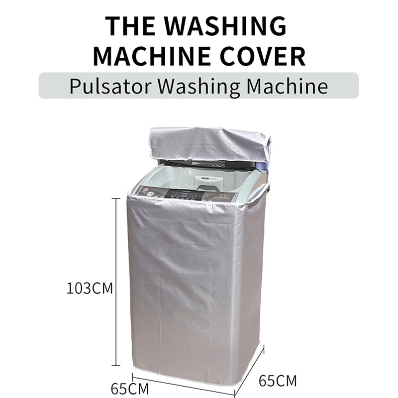 Waterproof Polyester Washing Machine Cover – Dustproof Top Load Dryer Protector with Sunproof Silver Coating