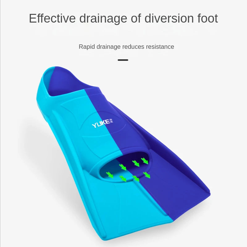 Swim Training Fins — Silicone Short Snorkel & Diving Fins for Men, Women & Kids, Professional Swimming Flippers Set