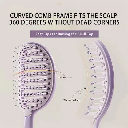 Self-Cleaning Hairbrush & Scalp Massager Anti-Frizz Volumizing Portable Styling Brush for Smooth Fluffy Hair