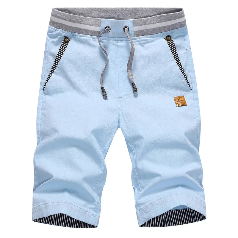 Men’s Summer Cotton Casual Shorts – Linen Bermuda Beach Shorts Plus Size 4XL Fashion Joggers