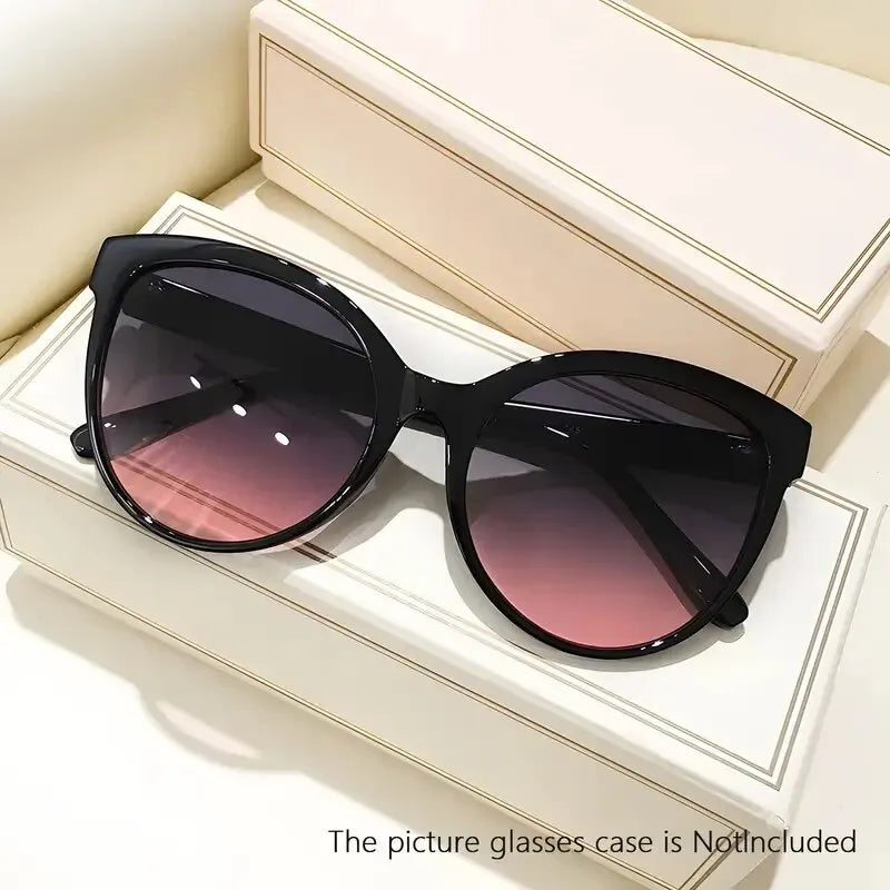 Cat Eye Sunglasses for Women - Oversized UV Protection Outdoor Driving Sunshade Glasses