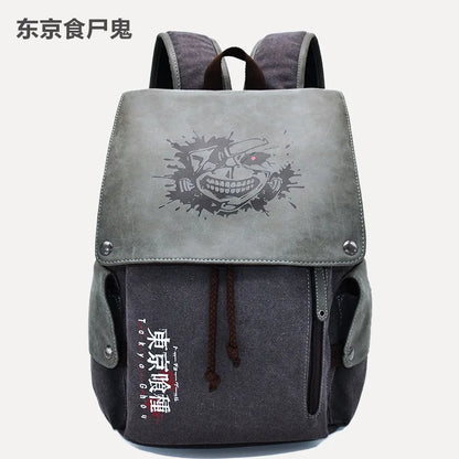 One Piece Anime Backpack – Kawaii Boys Canvas School Bag with Drawstring, Large Capacity Student Gift