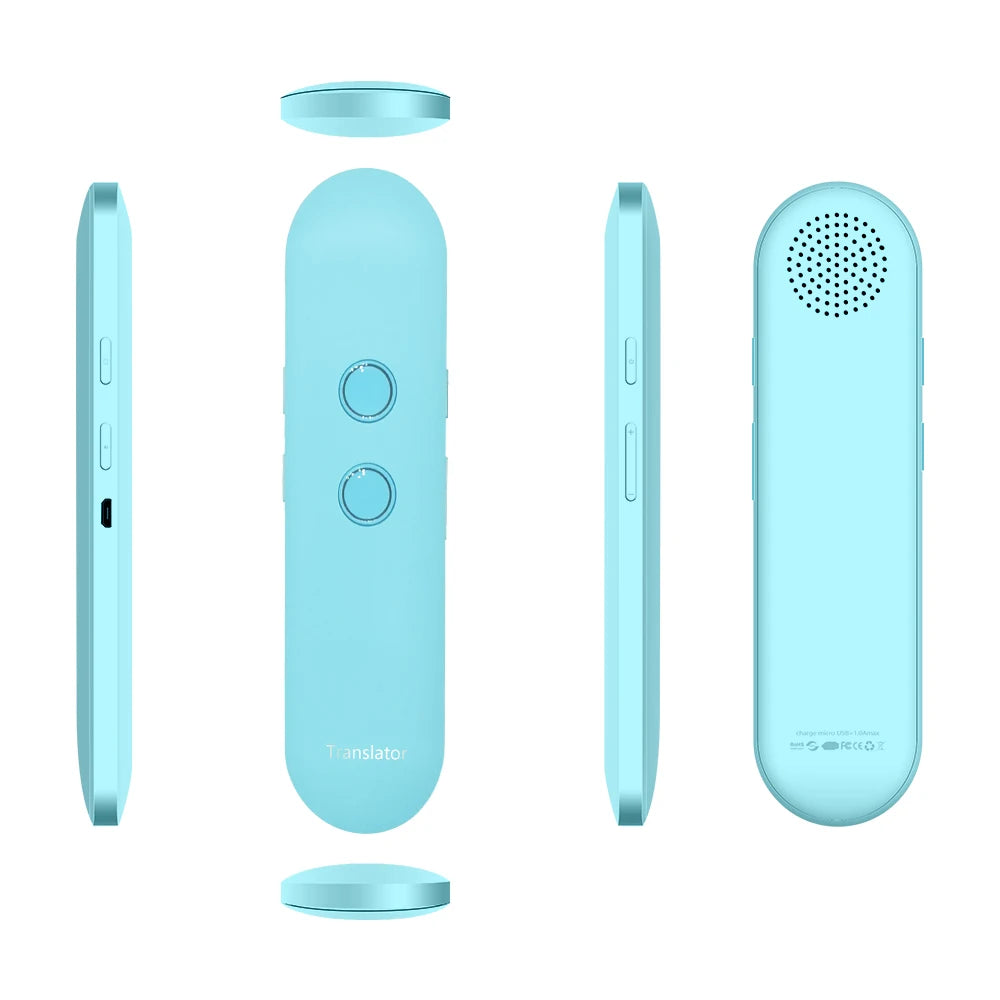 2024 T4 Portable Wireless Smart Translator - Two-Way Instant Voice Translation in 40 Languages, Bluetooth Multi-Language App